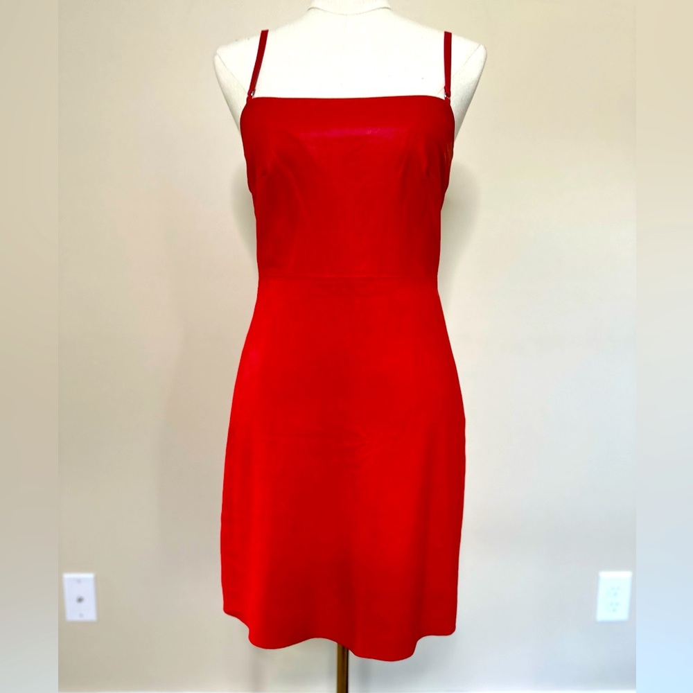 Veda leather red mini dress size small